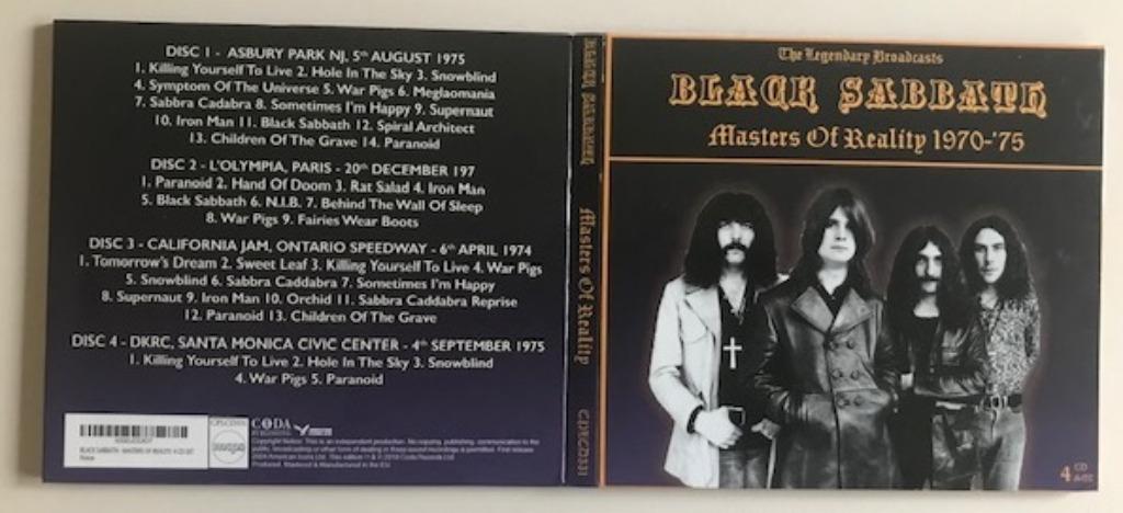 4CD BLACK SABBATH - LIVE - MASTERS OF REALITY 1970-1975, Ophalen of Verzenden, Gebruikt