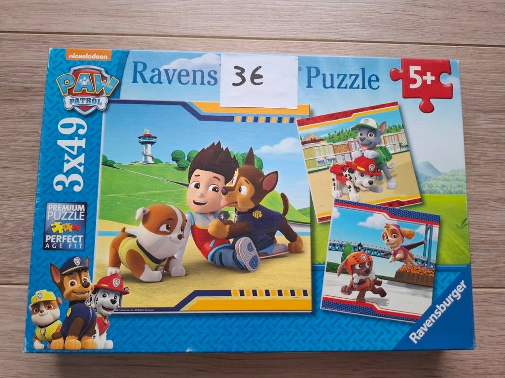 3 puzzels Paw Patrol, Enlèvement, Utilisé