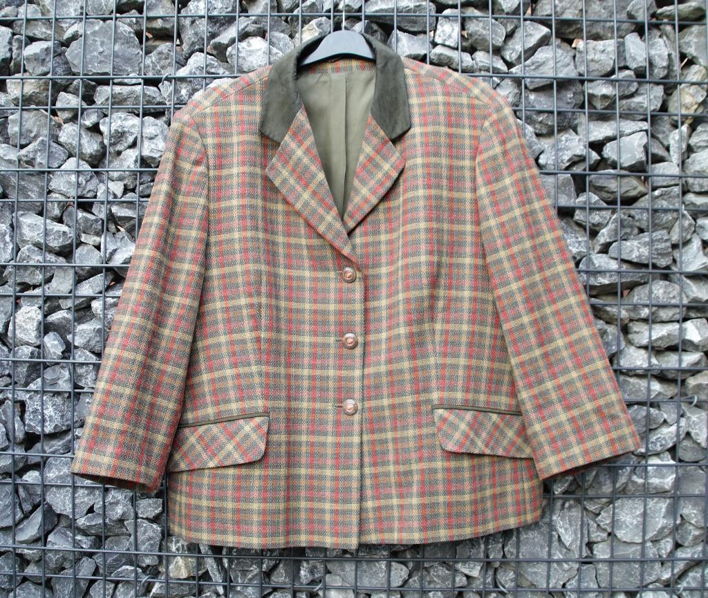 M142. Blazer vintage pour dame de taille 50, col velours, Kleding | Dames, Ophalen of Verzenden, Zo goed als nieuw, Rood