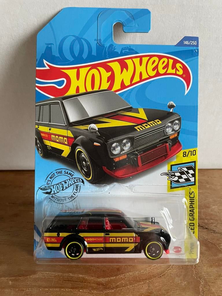 Hotwheels Datsun 510 wagon long card Hotwheels, Ophalen of Verzenden