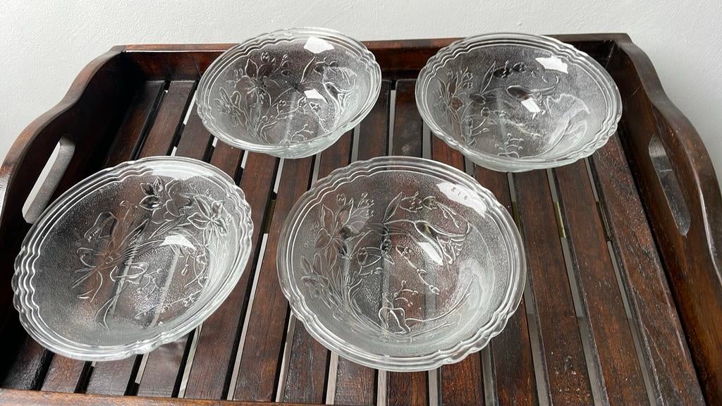4 glazen kommetjes, Ophalen of Verzenden
