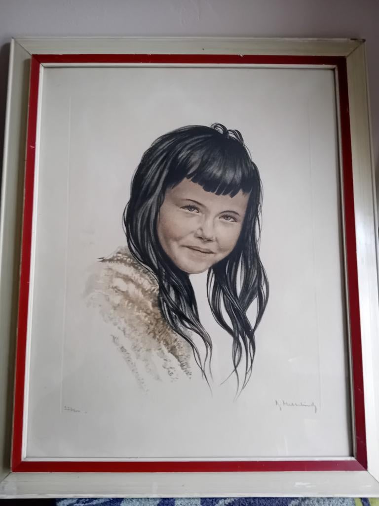 Lithografie van Roger Hebbelinck - GINA, Antiek en Kunst, Ophalen of Verzenden
