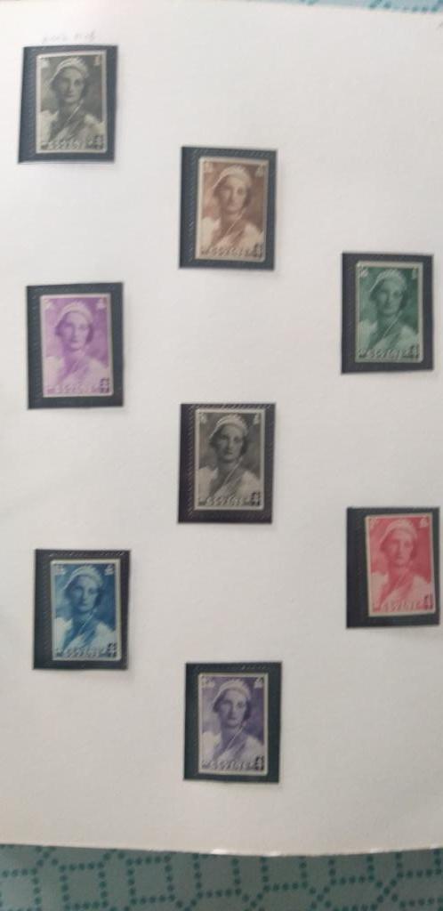 Belgische postzegels Rouwende koningin Astrid 411 tot 418, Postzegels en Munten, Ophalen of Verzenden