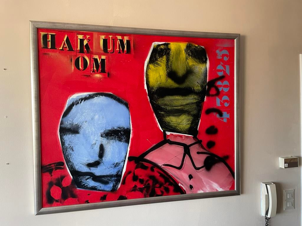 Herman Brood, schilderij op doek: “Hak um om” (Herman Brood), Antiek en Kunst, Ophalen