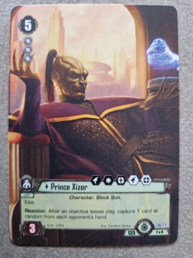 Star Wars Jce Lcg The Card Game Prince Xizor FFG promo, Hobby en Vrije tijd, Ophalen of Verzenden, Zo goed als nieuw, Flight Fantasy Game