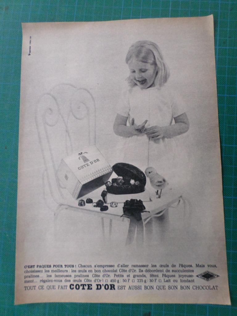 Côte d'Or chocolat - publicité papier - 1964, Enlèvement ou Envoi, Utilisé, Autres types