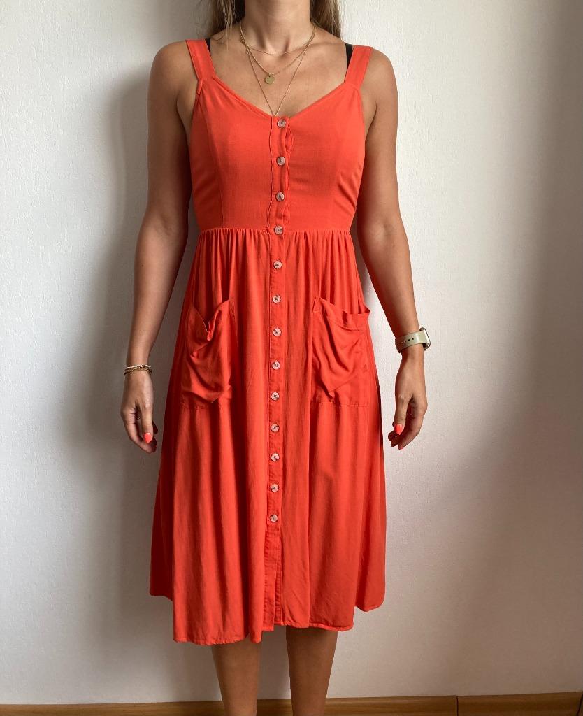 Oranje jurk maat XS New Look, Ophalen, New Look, Oranje, Zo goed als nieuw
