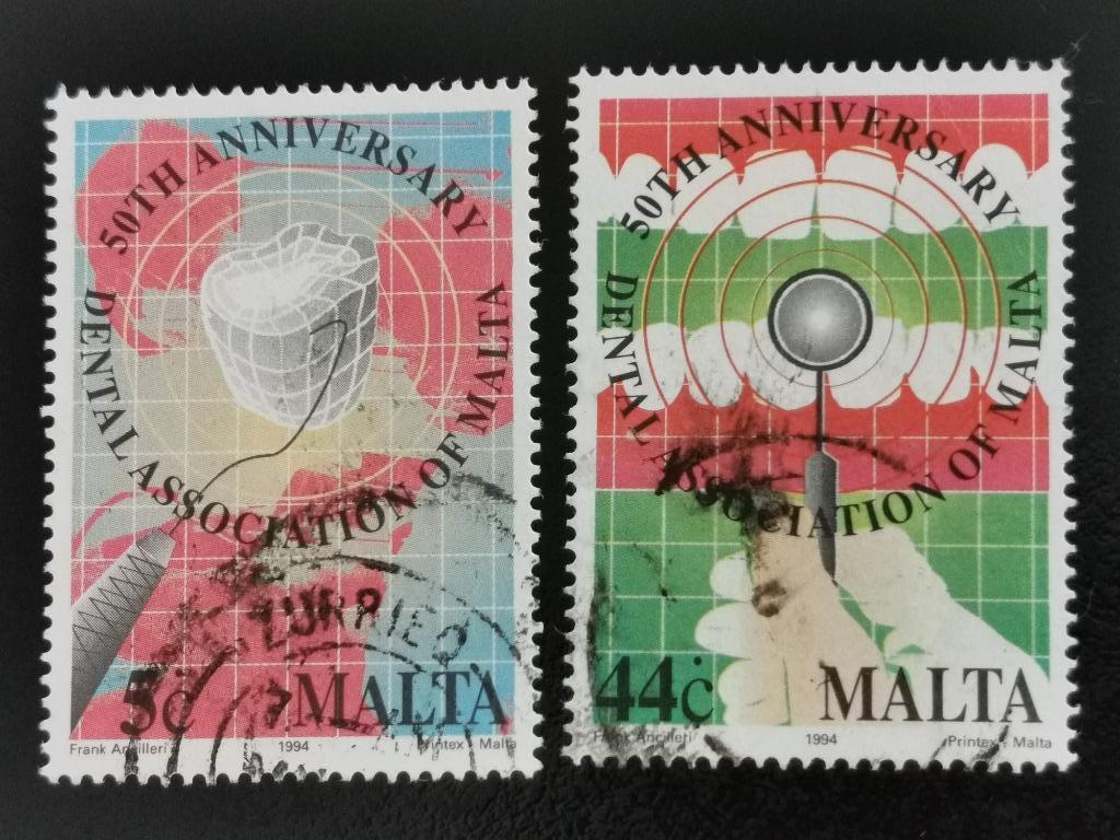 Malte 1994 - 50 ans de l'Association dentaire de Malte, dent, Enlèvement ou Envoi, Malte, Affranchi