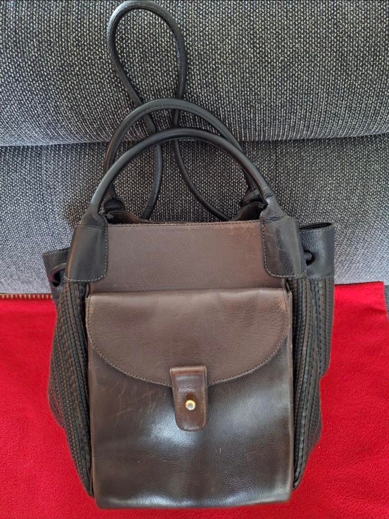 Delvaux modeltas „Faust” — Vintage — Glad en gevlochten leer, Ophalen of Verzenden, Gebruikt