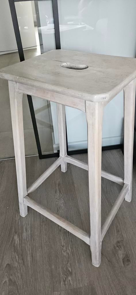 Ancien tabouret haut d' école, Ophalen, Gebruikt, Hout