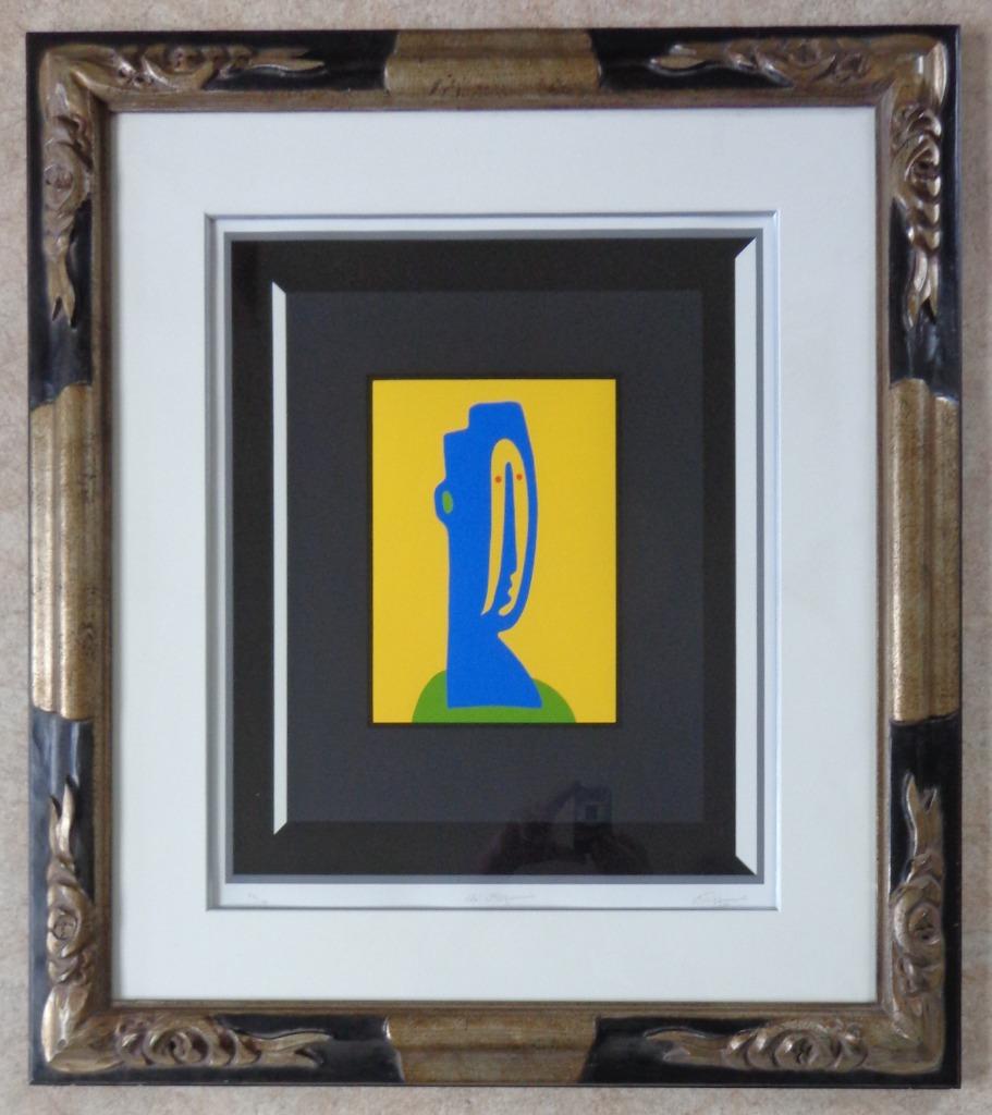 MICHEL HUSS / L' AFRICAINE / KLEURZEEFDRUK / 85x75cm / KADER, Ophalen