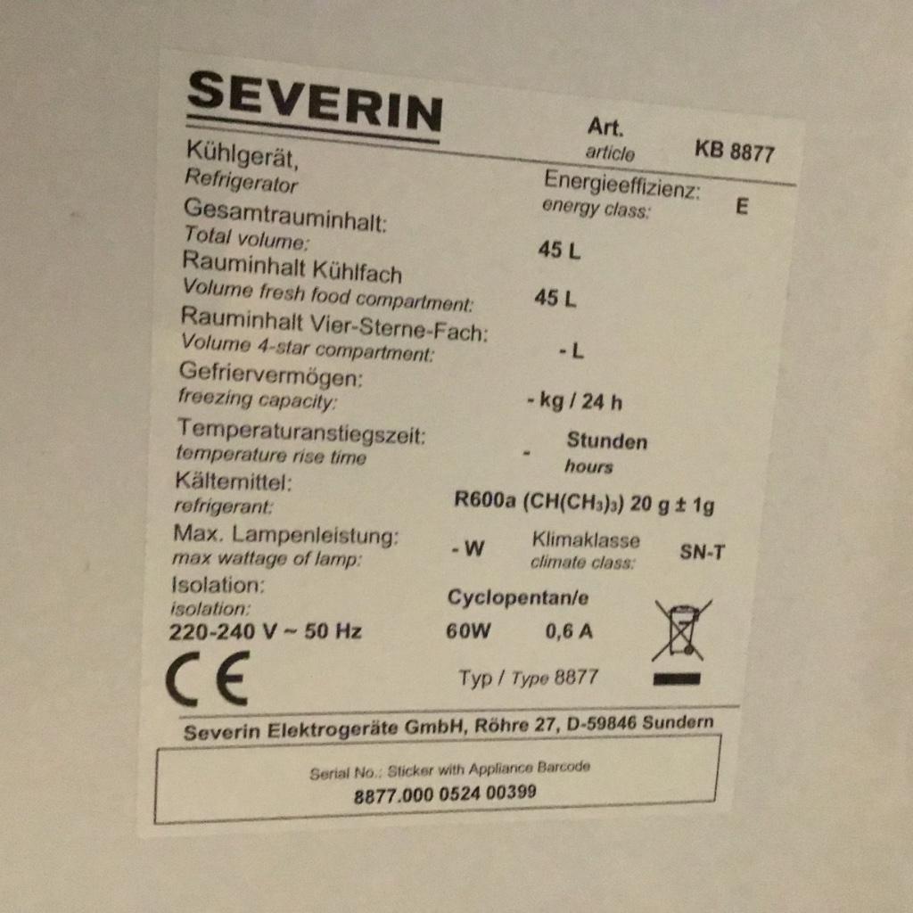 Liebherr diepvries en Severin koelkast, Enlèvement