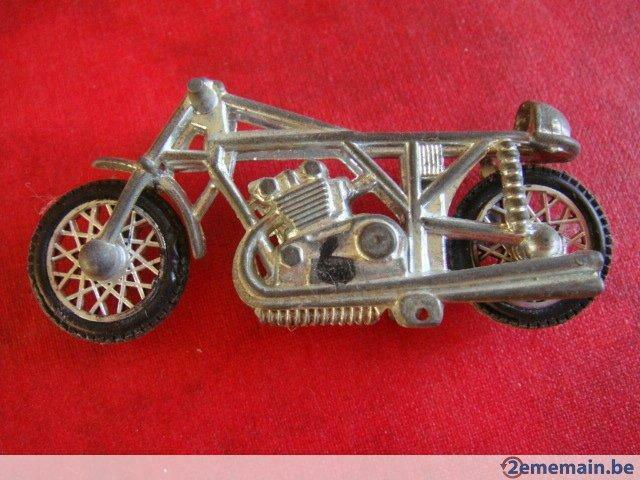 Moto miniature argentée. " Vintage". N 4., Hobby & Loisirs créatifs, Modélisme | Voitures & Véhicules, Enlèvement ou Envoi, Utilisé