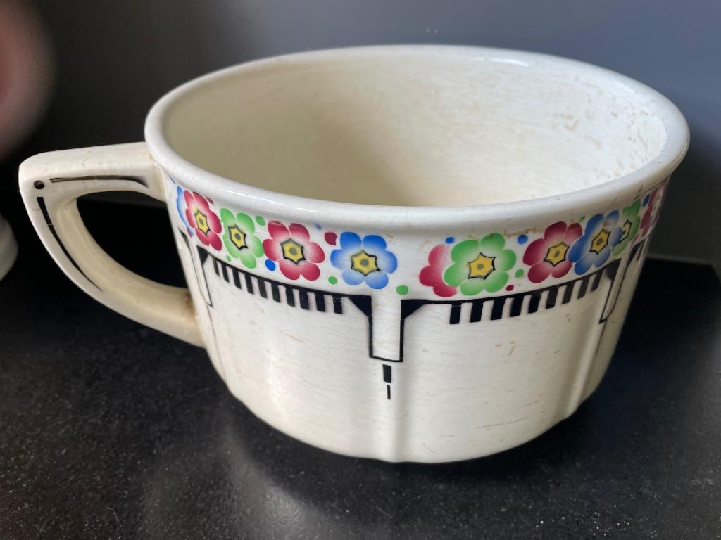 Vintage bloempot,toiletpot, plaspot van lavaboservies, Ophalen of Verzenden