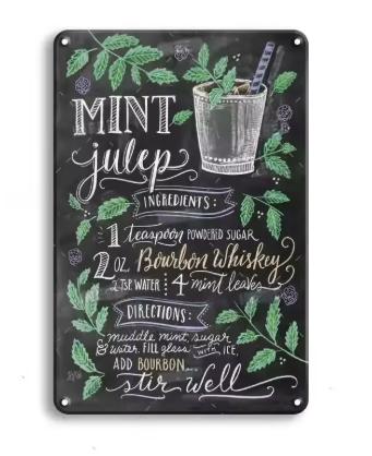 Assiettes à cocktails vintage en métal (30x20cm), Enlèvement ou Envoi, Neuf, Panneau publicitaire