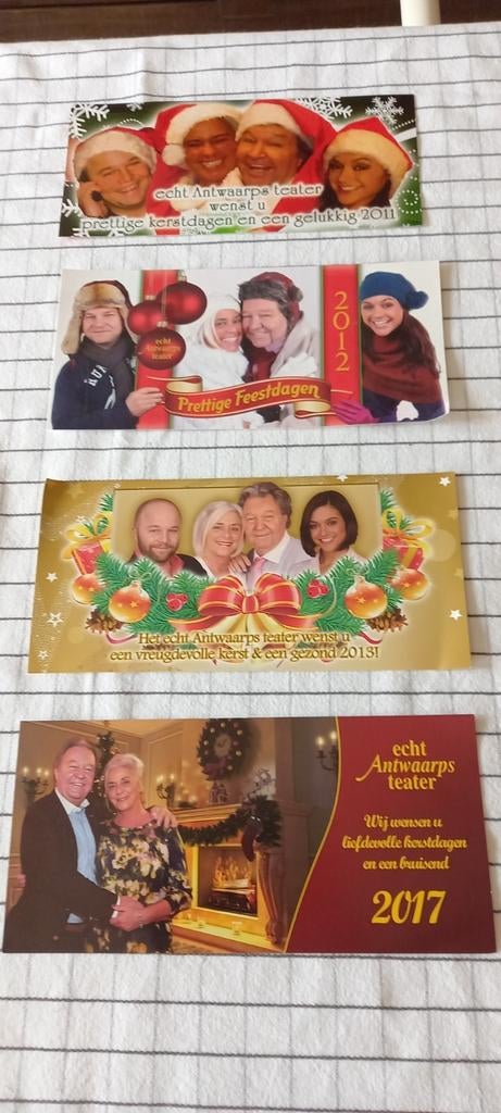 4 kerstkaarten Echt Antwaarps theater, Verzamelen, Ophalen of Verzenden