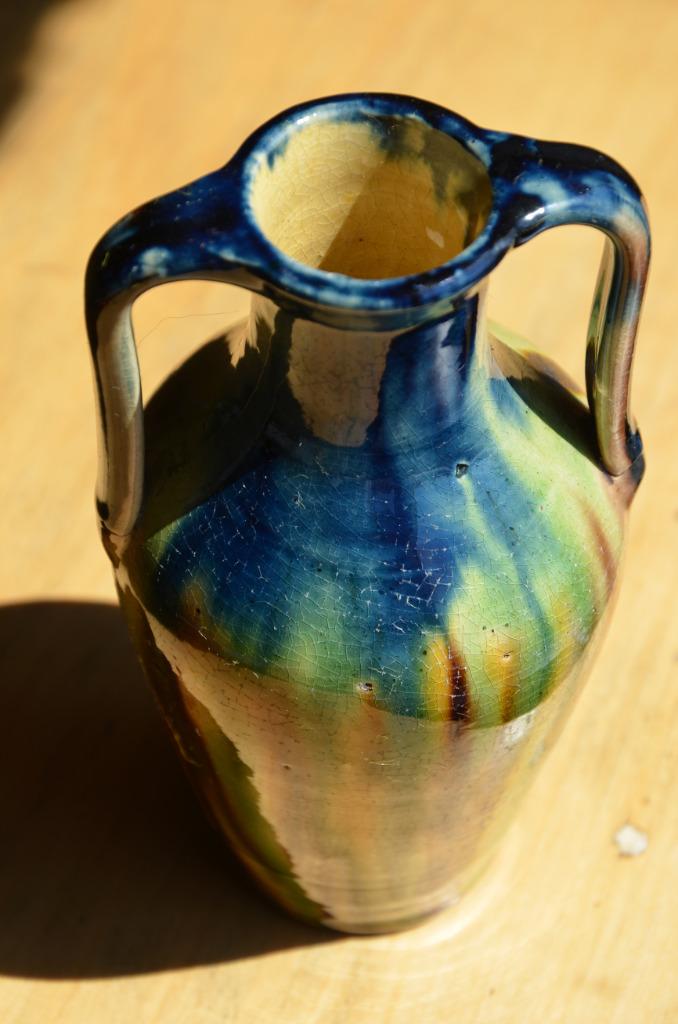 Brugs aardewerk, Amfoor, 15cm H, 8,5cm doormeter, Mooie klr, Antiek en Kunst, Ophalen of Verzenden