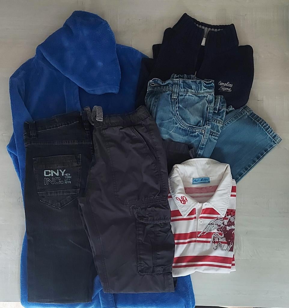 6 stuks (1 trui,1 polo,3 broeken,1 badjas)14 jaar oud/164 cm, Ophalen, Gebruikt, Jongen, Overige typen