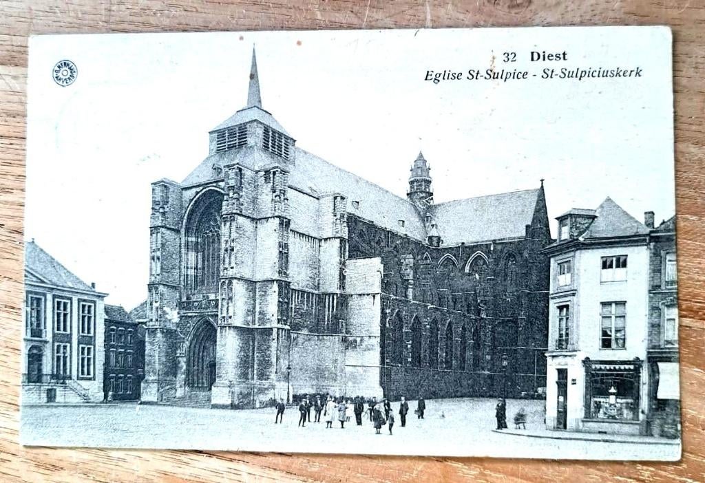 postkaart Diest - St. Sulpiciuskerk, Verzamelen, Ophalen of Verzenden, Gelopen, Vlaams-Brabant