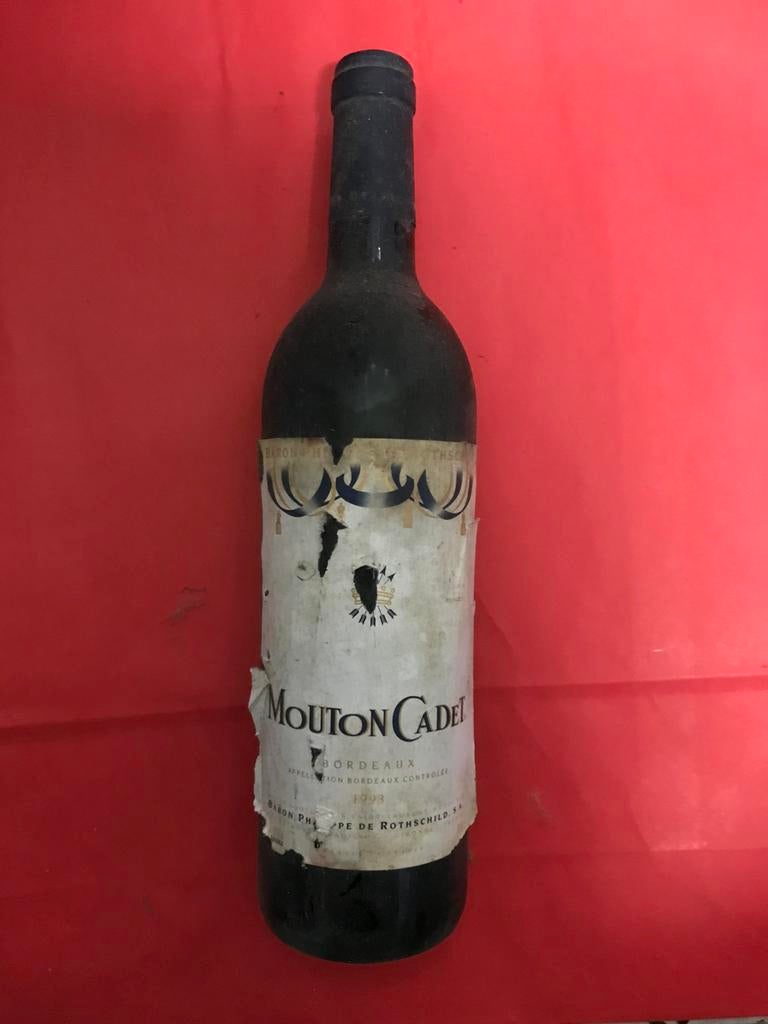 2 flessen Bordeaux rode wijn 1993 Mouton Cadet, Verzamelen, Nieuw, Frankrijk, Rode wijn
