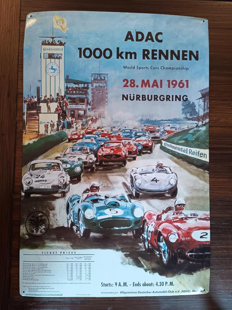 Nürburgring ADAC 1000 km Course – rétro Plaque cadeau, Enlèvement