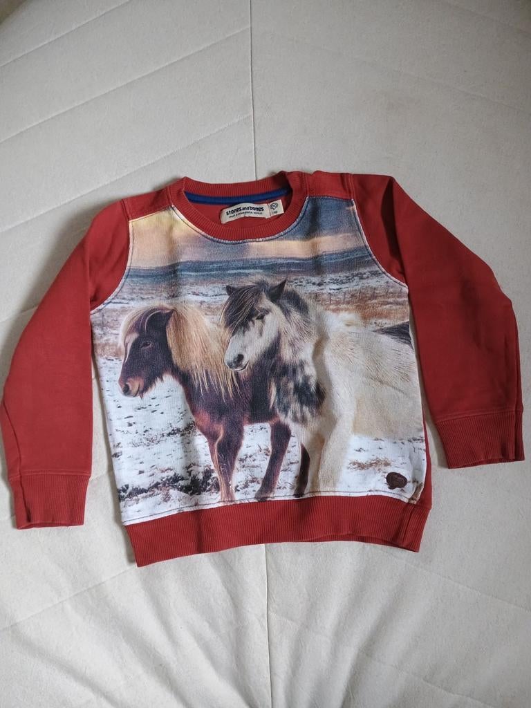 Sweater - mt 110 - stones and bones - paarden, Enlèvement ou Envoi, Comme neuf
