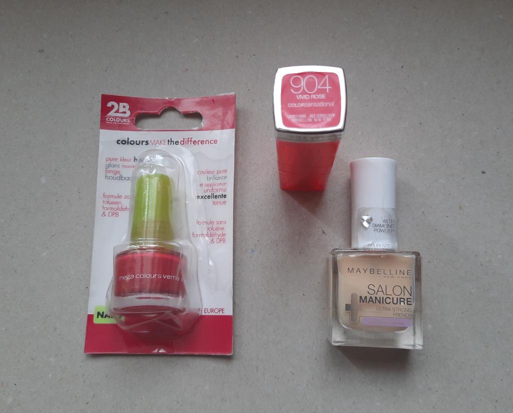 Rouge à lèvres + vernis Maybelline & vernis 2B, Enlèvement ou Envoi, Neuf, Rose, Maquillage