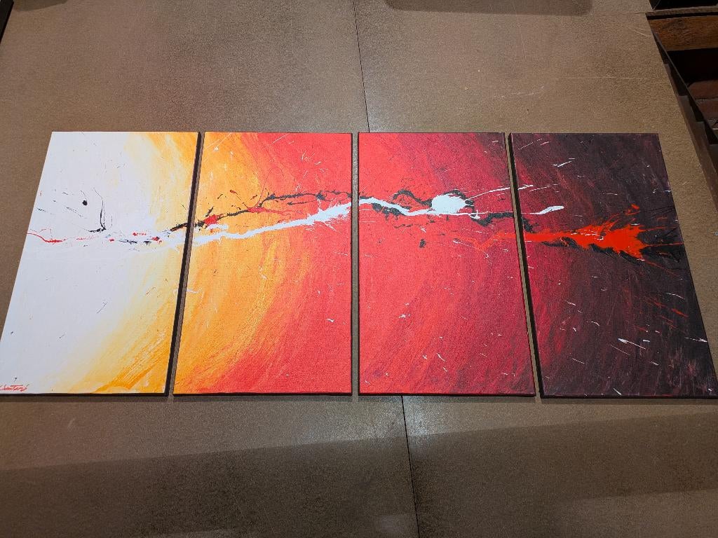 Modern kleurrijk handgeschilderd schilderij van Nick Santoro, Huis en Inrichting, Woonaccessoires | Schilderijen, Tekeningen en Foto's