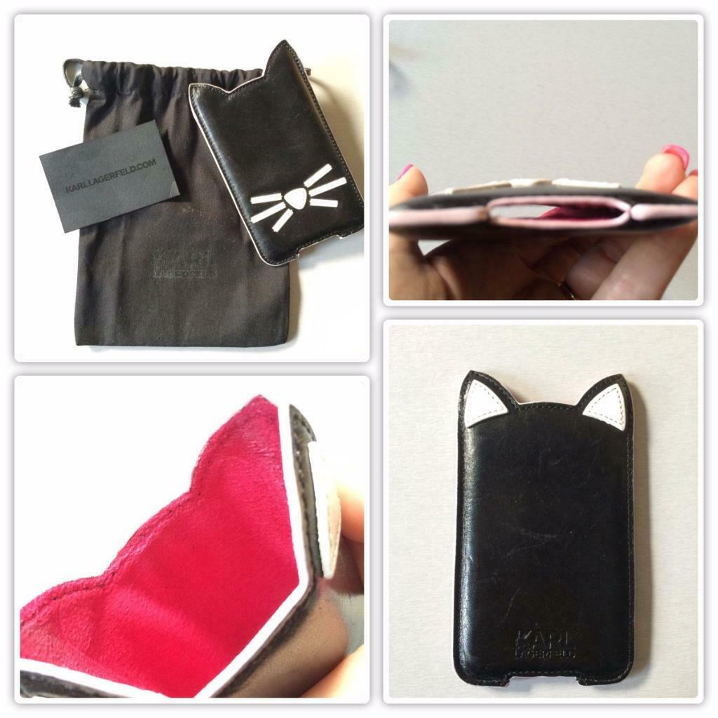 lederen hoesje iPhone 4(S)/5(S) van Karl Lagerfeld, Enlèvement ou Envoi, Comme neuf, Housse ou Sac