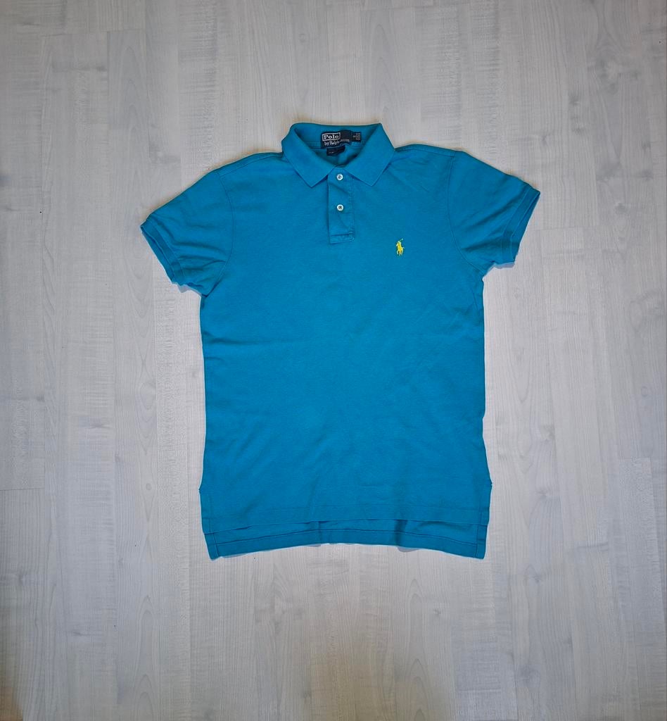Polo Ralph Lauren Slim Fit Polo – blauw - geel logo – Maat S, Kleding | Heren, Polo's, Blauw, Ophalen of Verzenden, Maat 46 (S) of kleiner