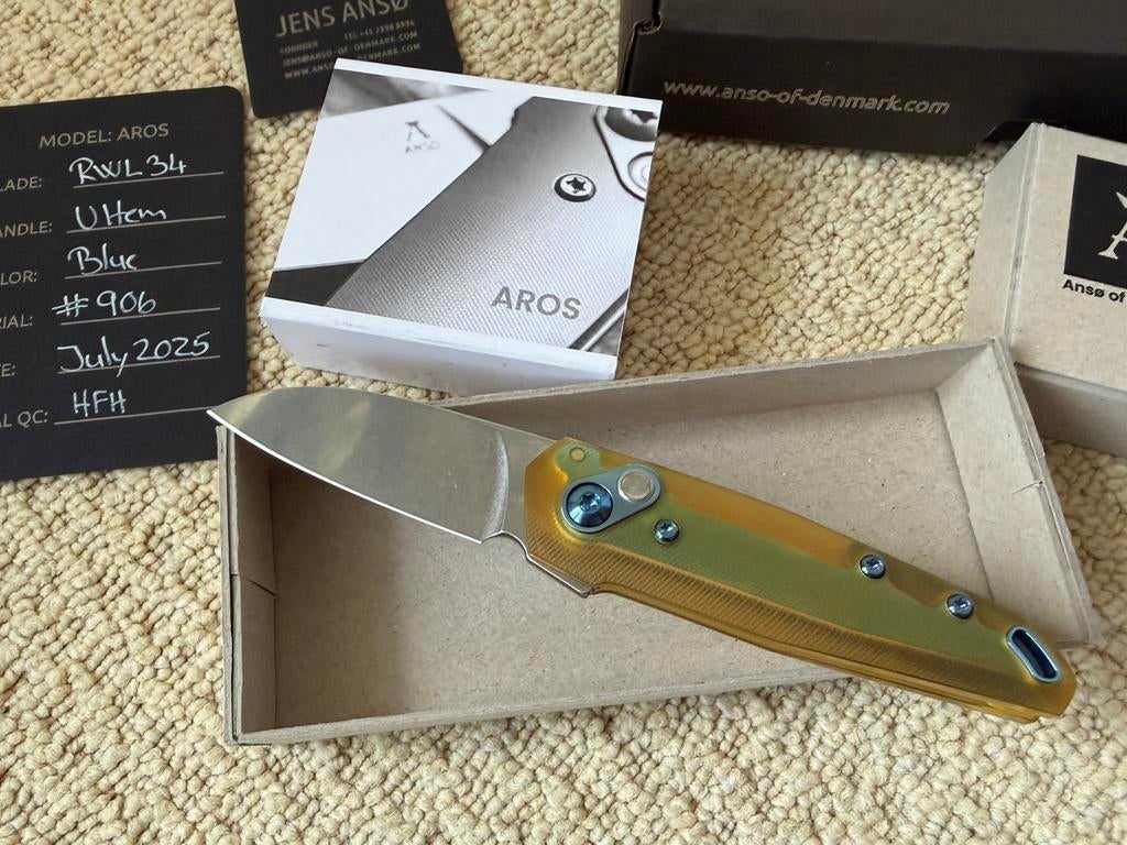 Nieuw Jens Anso Aros Ultem EDC Pocket Knife Zakmes Mes, Enlèvement ou Envoi, Neuf