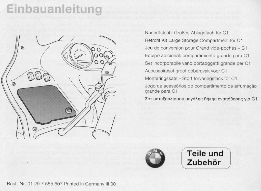 BMW C1 Handschoenbakje, Motoren, Ophalen of Verzenden, Gebruikt