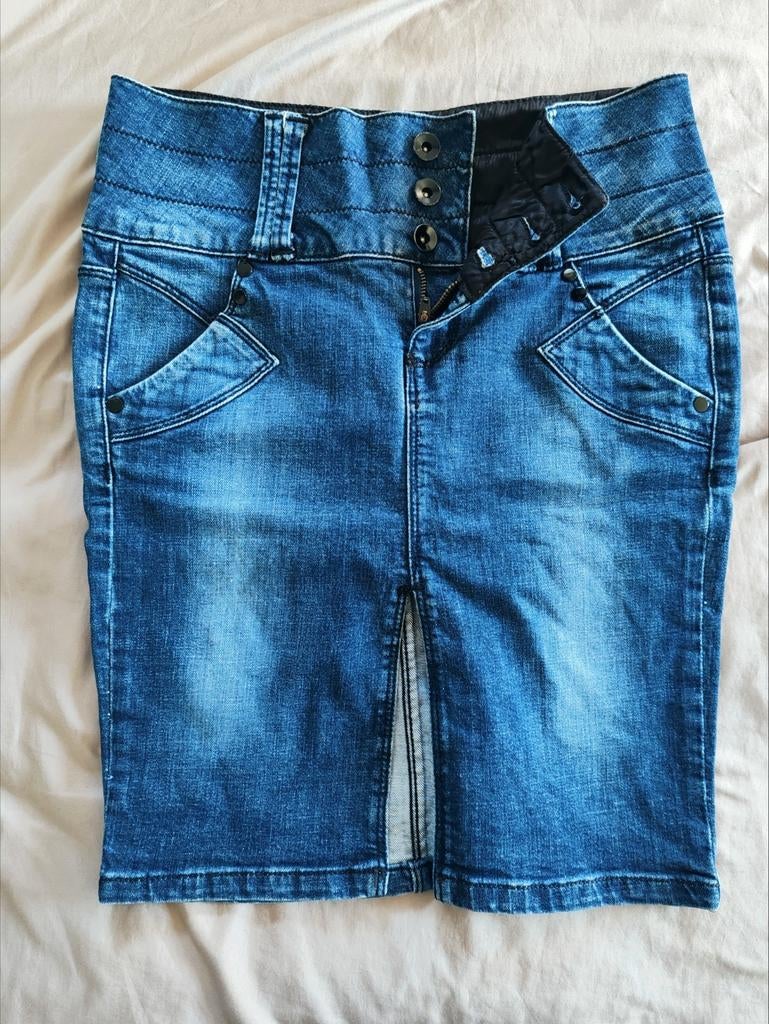 Vintage strakke spijkerrok, Ophalen of Verzenden, Gedragen