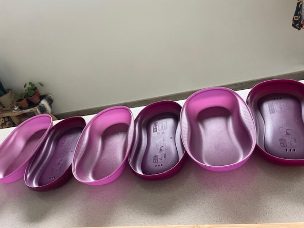 Tupperware omeletmaker  3 stuks, Ophalen of Verzenden, Zo goed als nieuw, Paars, Schaal