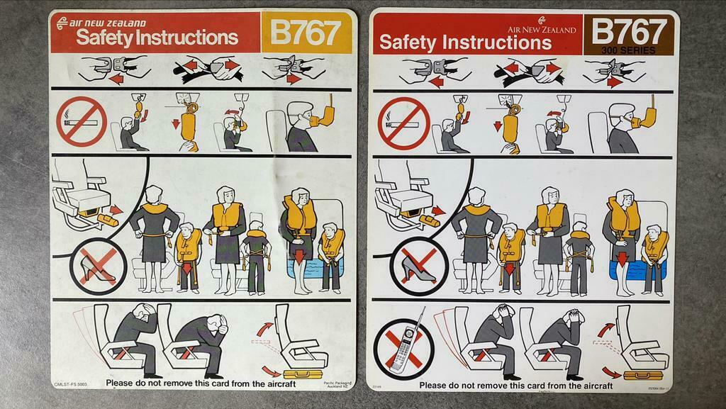 Safety cards Air New Zealand B767 / B767-300, Verzamelen, Ophalen of Verzenden, Zo goed als nieuw
