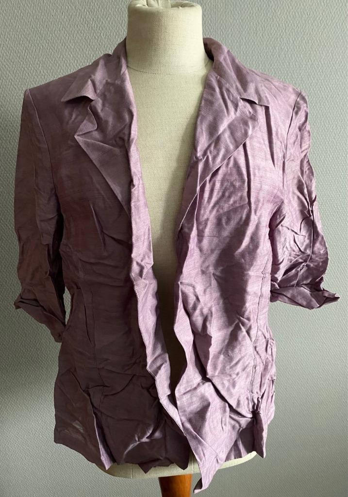Lila-kleurige blouse met driekwartsmouw Linea Raffaelli maat, Linea Raffaelli, Envoi, Comme neuf, Taille 42/44 (L)