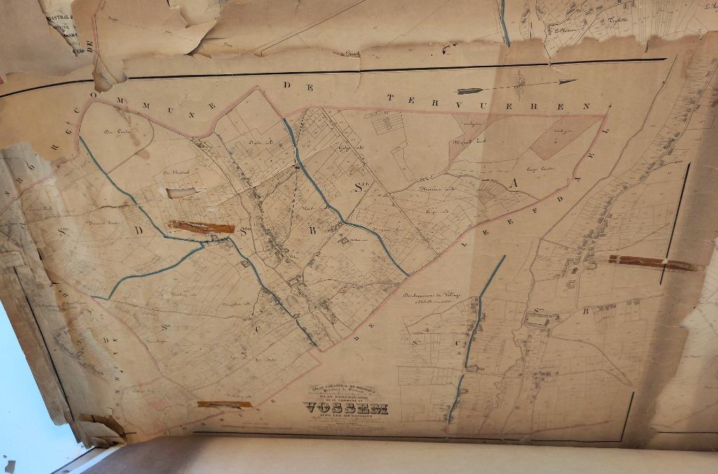 oude Popp-kaart Vossem, 19eeuw, Antiek en Kunst, Curiosa en Brocante, Ophalen