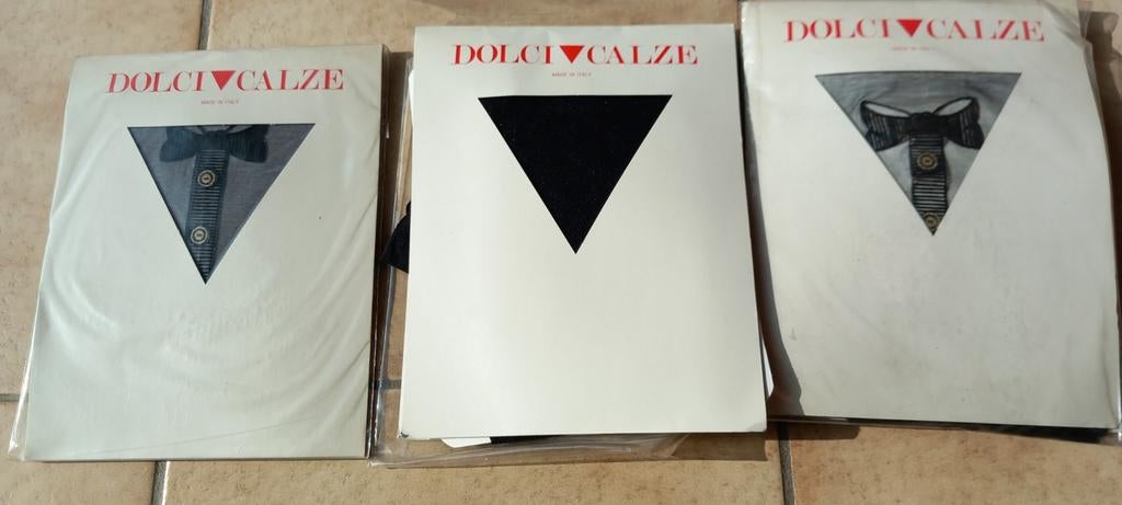 3 panty's zwart large met strikje en fantasie Dolci Calze, Zwart, Nieuw, Ophalen of Verzenden, Maat 44/46 (L)