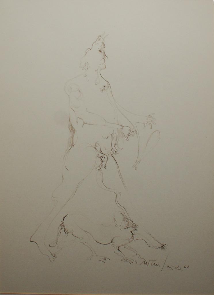 Nadine Van Lierde (1941): Figuur 1968 (43 x 50 cm), Ophalen of Verzenden