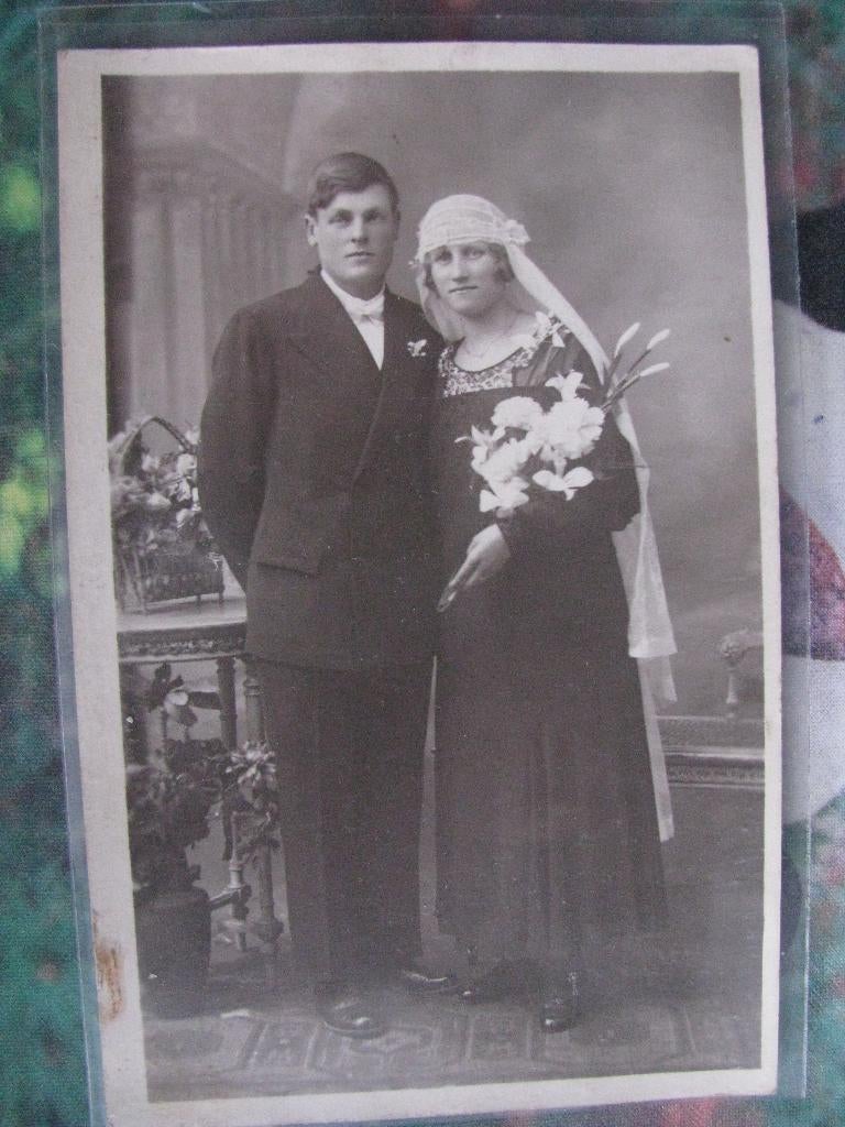 Vintage bruidspaar bruiloft huwelijk foto 8, Foto, Ophalen of Verzenden, Zo goed als nieuw, Voor 1940