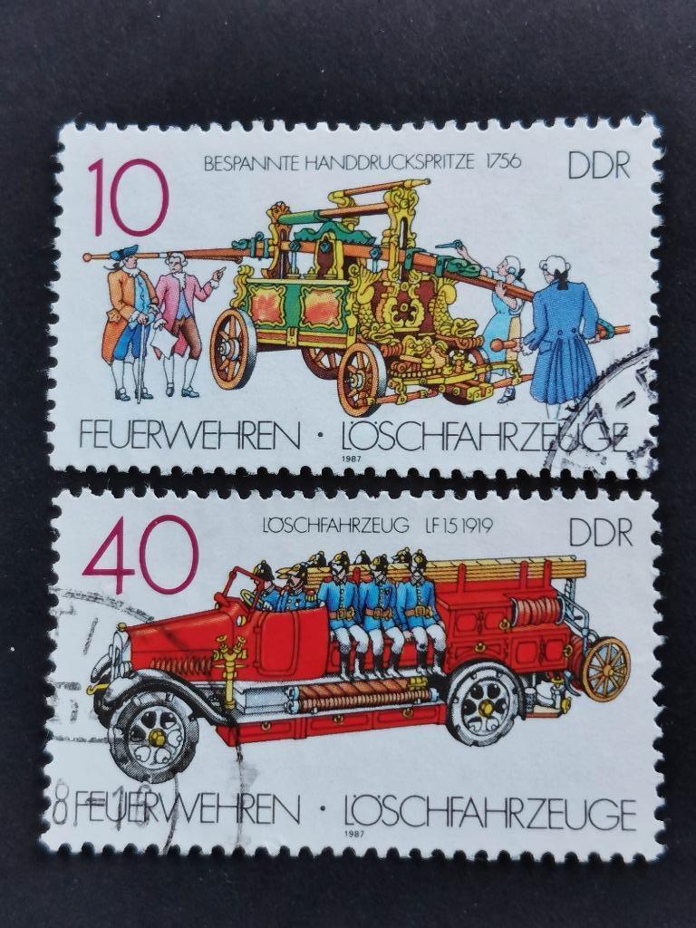 DDR 1987 - camions de pompiers anciens, Enlèvement ou Envoi, RDA, Affranchi