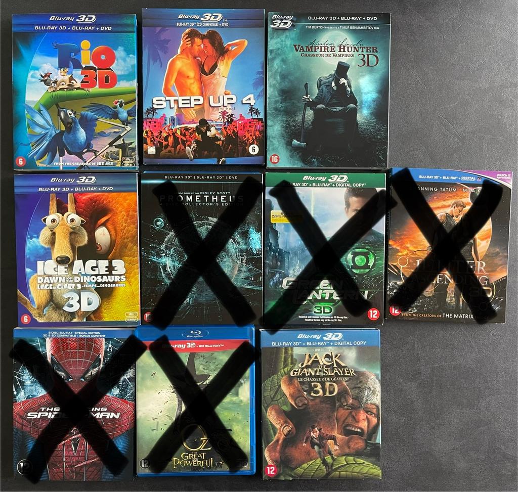 Verschillende films 3D BLU-RAY (prijs per stuk) - 2, Enlèvement ou Envoi, Comme neuf, Action