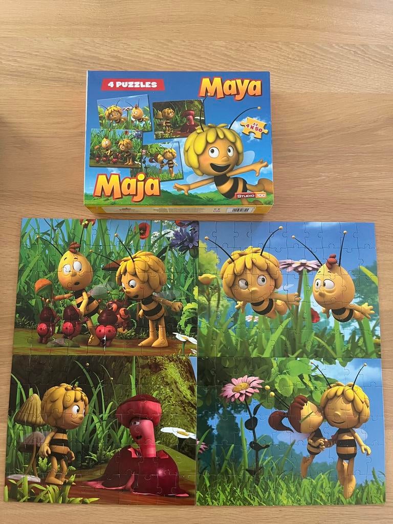 Puzzel Maya de bij - 4 stuks van 50 stukken, Ophalen, Zo goed als nieuw