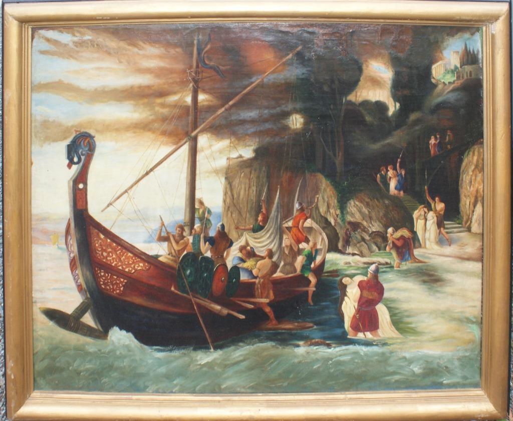 Vikingtafereel ca. 1900 (O/D, 122 x 100 cm), Ophalen
