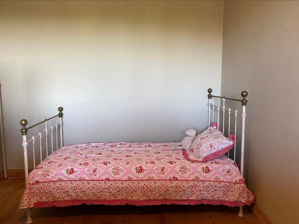 Gietijzeren antiek bed inclusief lattenbodem, Ophalen, Gebruikt, Eenpersoons, Metaal