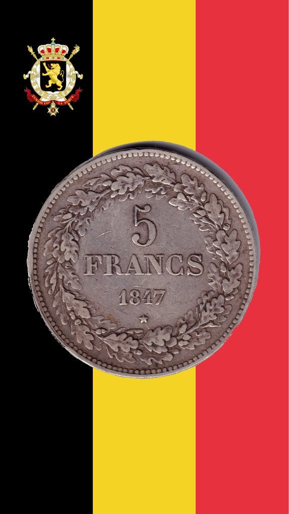 5 francs 1847 - Léopold I, Enlèvement ou Envoi, Monnaie en vrac, Argent, Argent