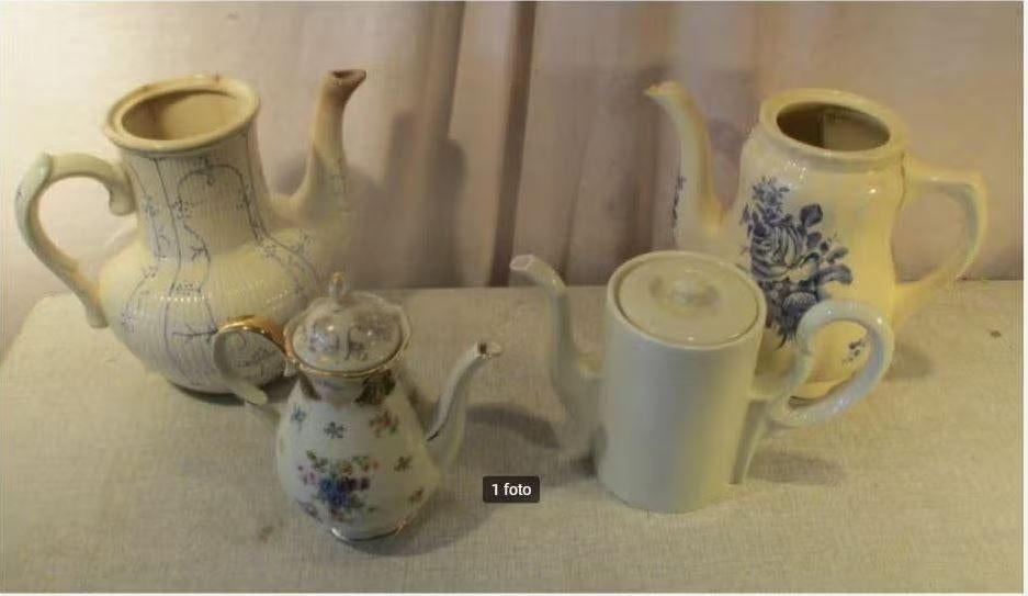4 Antieke Koffiepotten, Ophalen of Verzenden