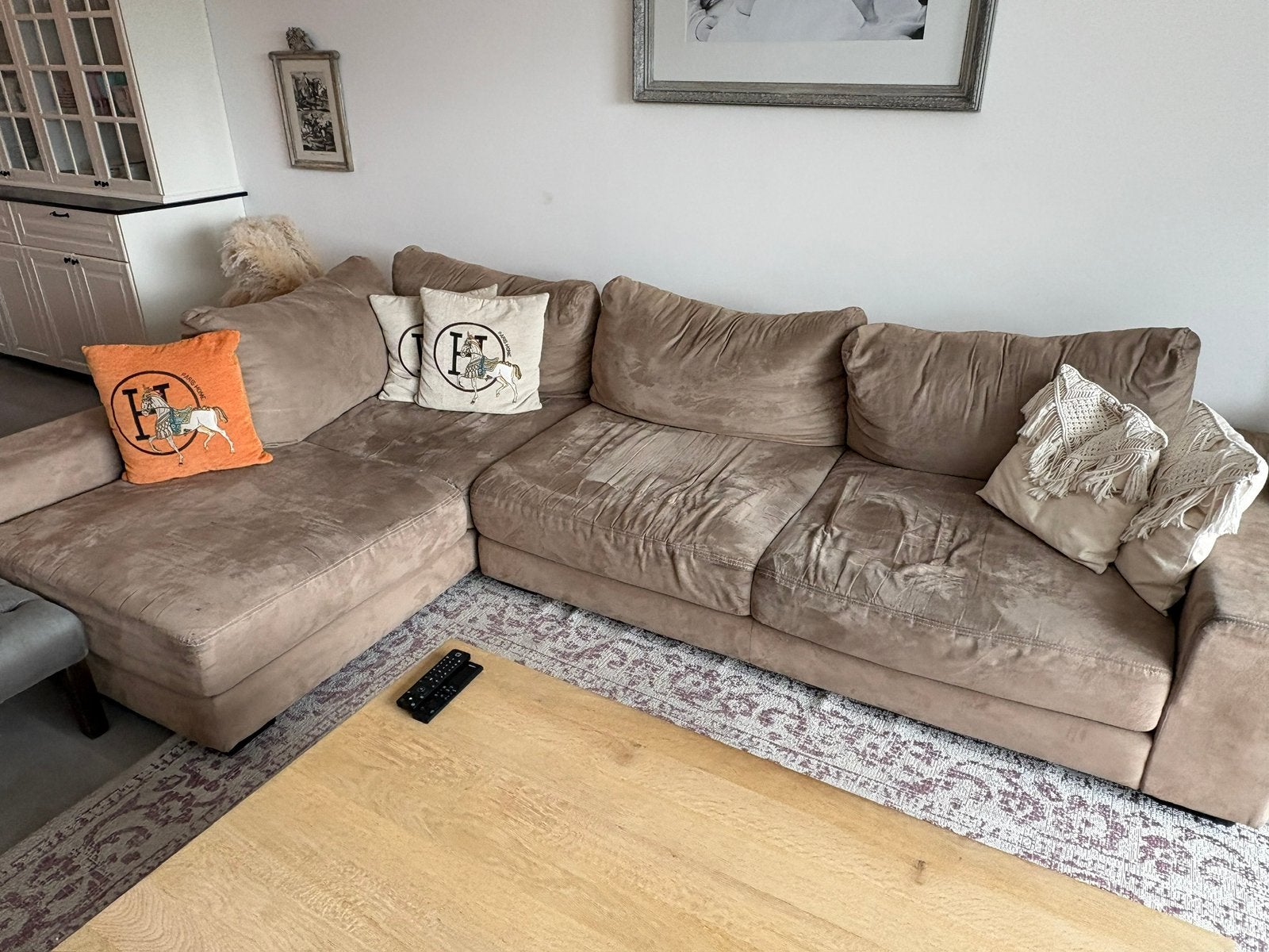 !! GRATIS !! Zetel Hoekzit Taupe, Huis en Inrichting, Ophalen, Gebruikt, Overige materialen