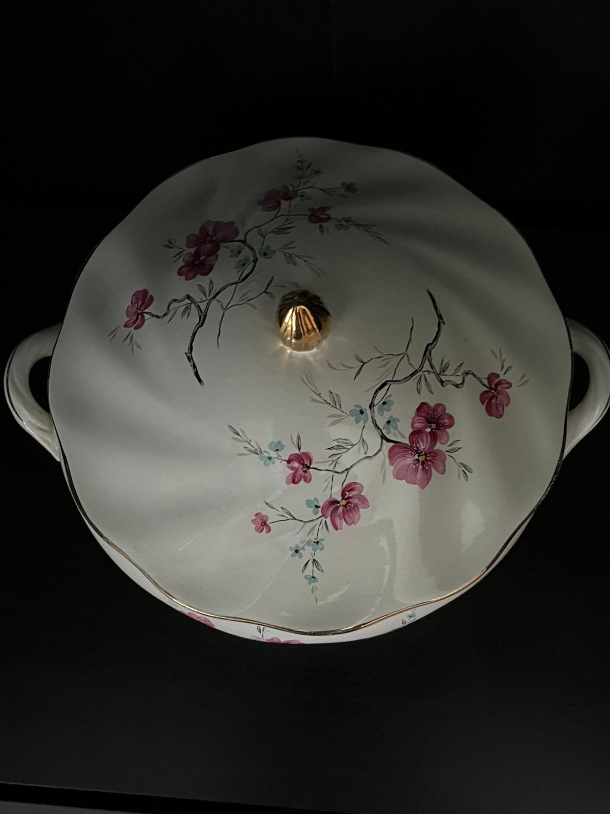 Vintage Terrine met Bloemmotief en Gouden Details, Antiek en Kunst, Ophalen of Verzenden