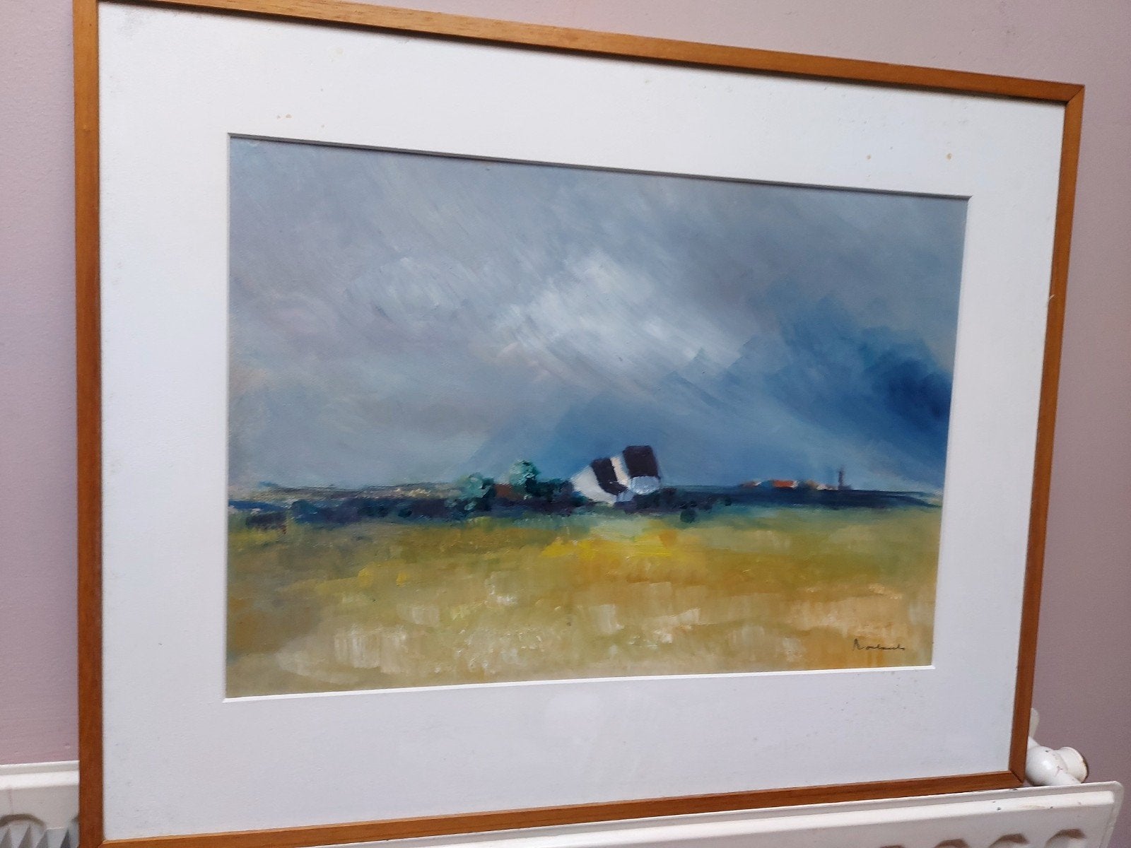 Schilderij Karel Roelants, Ophalen, Glas, Achter glas